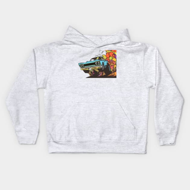 Muscle Car Drag Kids Hoodie by Toby Wilkinson